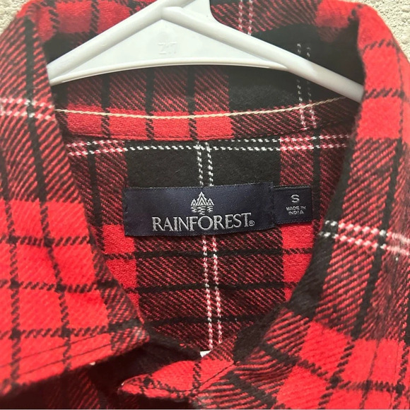 Rainforest Red and Black Flannel Button Down NWT Small - Picture 2 of 4